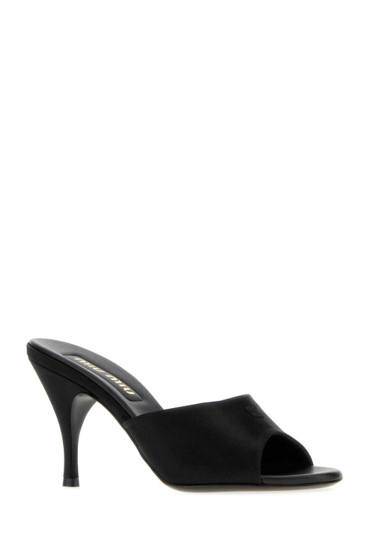 Black satin mules Black MIU MIU (5XX684FD085049)