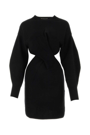 Black wool blend dress Black ALEXANDER MCQUEEN (758585Q1A6W)