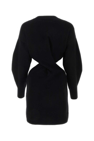 Black wool blend dress Black ALEXANDER MCQUEEN (758585Q1A6W)