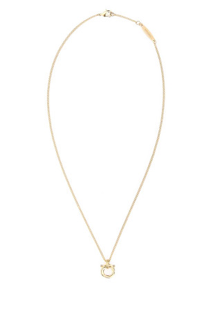 Gold metal Gancini necklace Beige SALVATORE FERRAGAMO (760672765594)