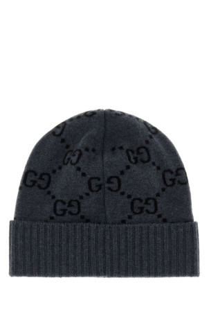 Embroidered cashmere beanie hat GUCCI (8113924GABX)
