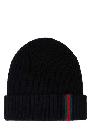 Black wool beanie hat Black GUCCI (8341924G200)