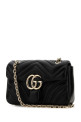 Черная сумка через плечо из кожи наппа с узором GG Marmont, GUCCI (837280AAE38)