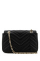 Черная сумка через плечо из кожи наппа с узором GG Marmont, GUCCI (837280AAE38)
