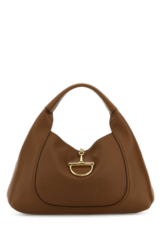 Велика шкіряна сумка через плече Gucci Softbit коричневого кольору (837466AAEAO)