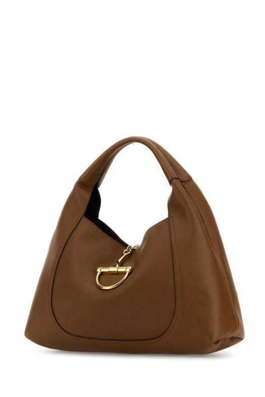 Велика шкіряна сумка через плече Gucci Softbit коричневого кольору (837466AAEAO)