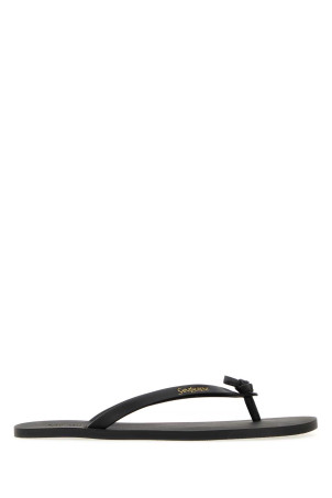 Black leather thong slippers Black SAINT LAURENT (860815DWE00)