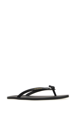 Black leather thong slippers Black SAINT LAURENT (860815DWE00)