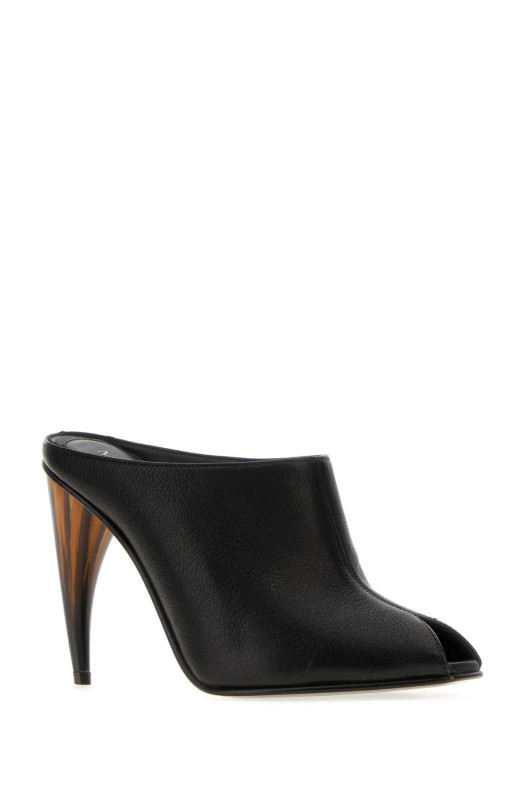 Black leather mules Black ALEXANDER MCQUEEN (866004WHAFA)