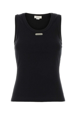Black stretch cotton tank top Black ALEXANDER MCQUEEN (A00067QLAER)