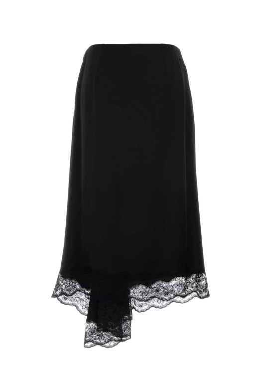 Чорна спідниця з крепу, чорна, ALEXANDER MCQUEEN (A000DCQEAAL)
