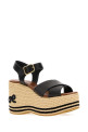 Black leather ChloÃ¨ Sand wedge CHLOE (CH26U18ZXJ)