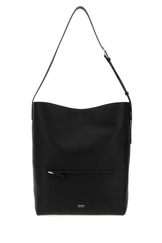 Black leather shopping bag TOM FORD (H0763LCL615Y)