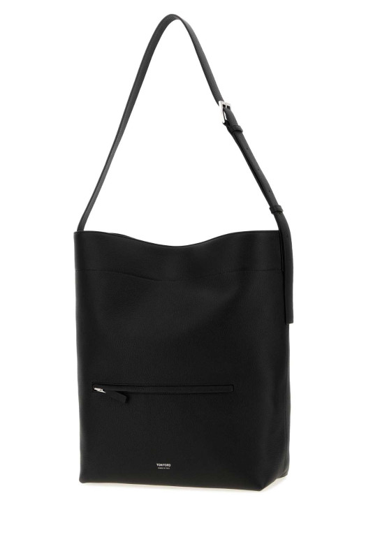 Black leather shopping bag TOM FORD (H0763LCL615Y)