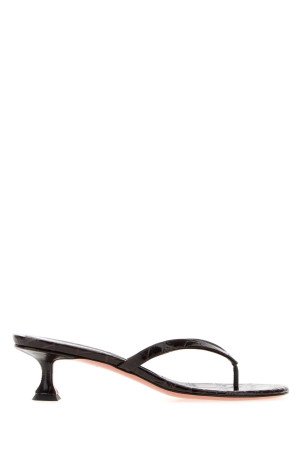 Dark brown leather Juliette thong mules AMINA MUADDI (JULIETTETHONG45)