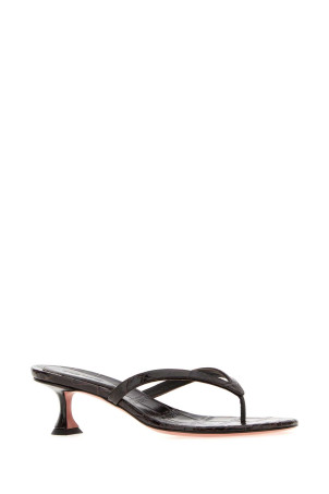 Dark brown leather Juliette thong mules AMINA MUADDI (JULIETTETHONG45)