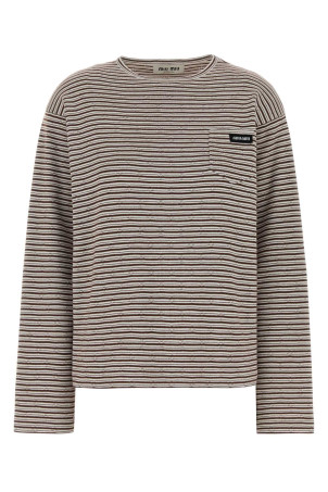 Embroidered cotton blend oversize t-shirt MIU MIU (MML06QSOOO195I)