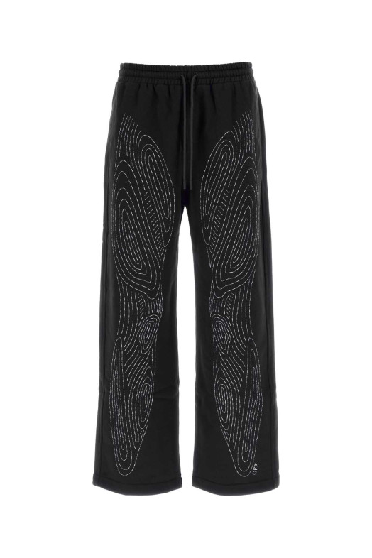 Black cotton joggers OFF WHITE (OMCH044S23FLE006)