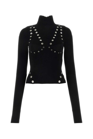 Black viscose blend top Black OFF WHITE (OWHF049F23KNI001)