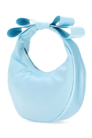 Pastel light-blue satin small Cadeau handbag BLUE MACH&MACH (R24B0065CRP952)