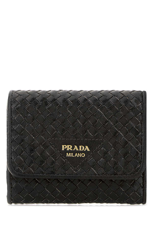 Черный кожаный кошелек PRADA (1MH0432BE1)