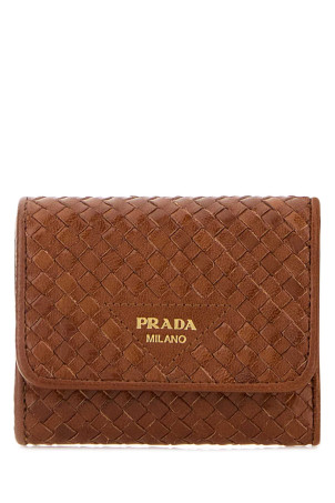 Кожаный кошелек цвета карамели PRADA (1MH0432BE1)