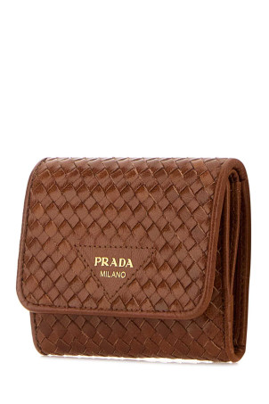 Кожаный кошелек цвета карамели PRADA (1MH0432BE1)
