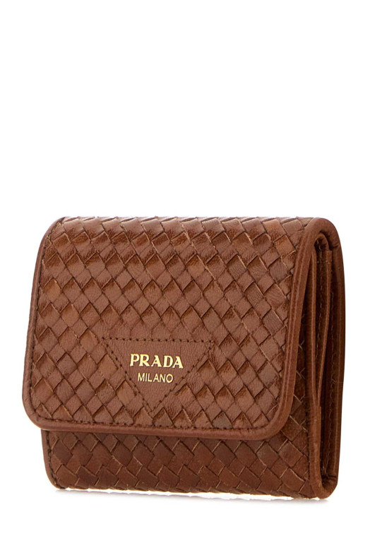 Кожаный кошелек цвета карамели PRADA (1MH0432BE1)
