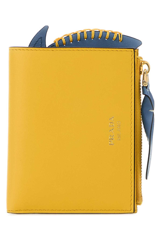 Жовтий шкіряний гаманець PRADA (1ML0742G5V)
