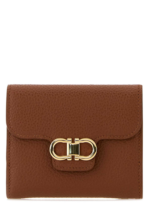 Шкіряний гаманець кольору карамелі SALVATORE FERRAGAMO (220961785779)