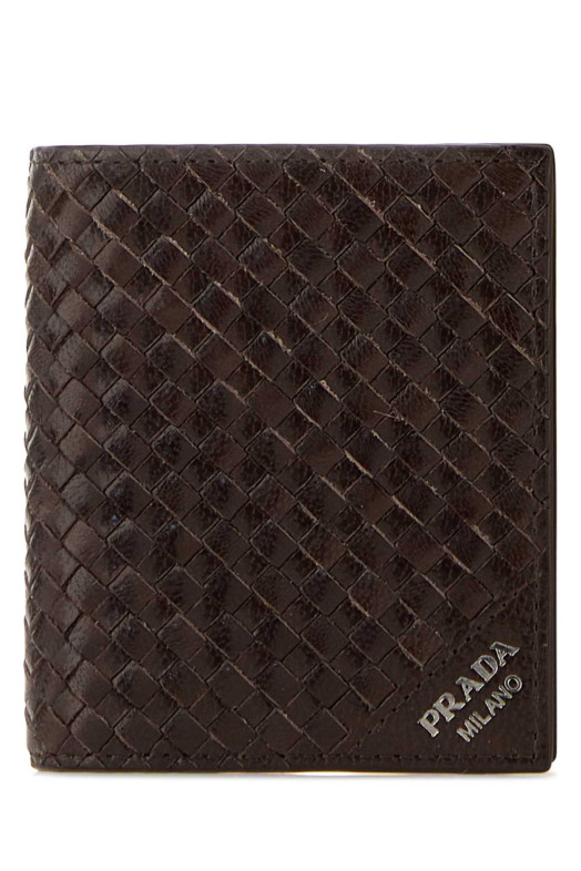 Коричневий шкіряний гаманець PRADA (2MO0042BE1)