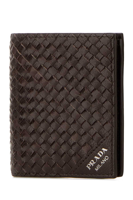 Коричневий шкіряний гаманець PRADA (2MO0042BE1)