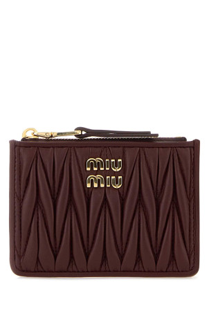 Визитница из бордовой кожи наппа MIU MIU (5MC093AFPP)