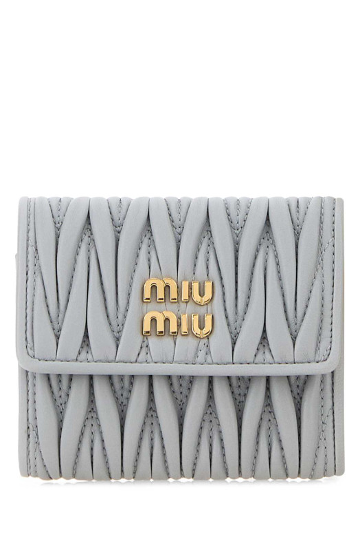Pastel light blue leather wallet MIU MIU (5MH058AFPP)