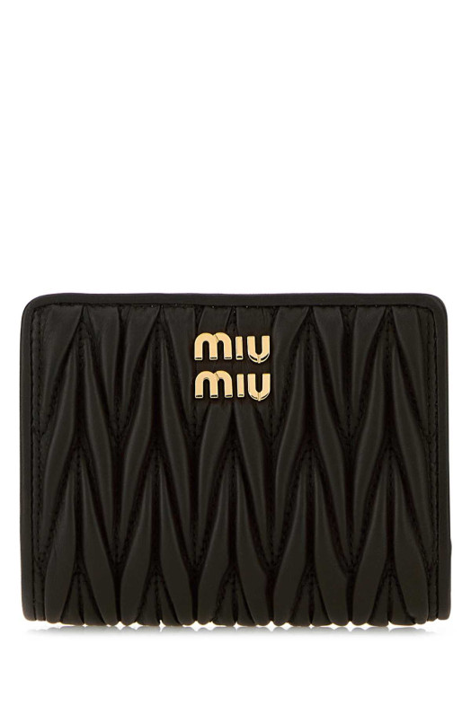 Black leather wallet Black MIU MIU (5ML075AFPP)