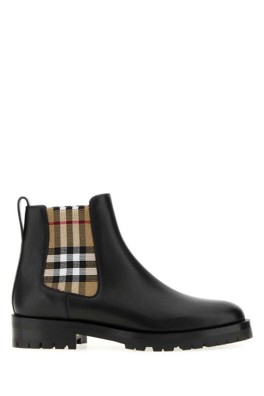 Чорні шкіряні ботильйони Black BURBERRY (8042363)