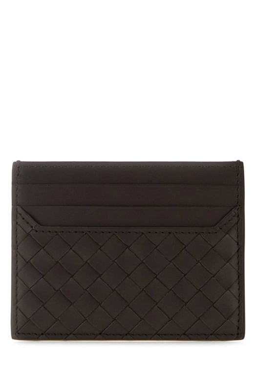 Темно-коричневий шкіряний картхолдер BOTTEGA VENETA (817397V4LQ1)