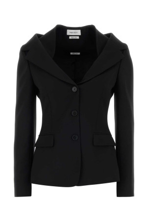 Черный блейзер с зернистой текстурой ALEXANDER MCQUEEN (865434QJAAC)