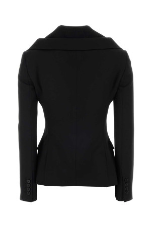 Черный блейзер с зернистой текстурой ALEXANDER MCQUEEN (865434QJAAC)