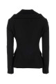 Черный блейзер с зернистой текстурой ALEXANDER MCQUEEN (865434QJAAC)