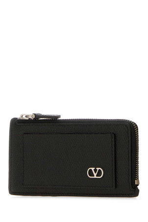 Black leather card holder Black VALENTINO GARAVANI (9Y2P0AN6UAG)