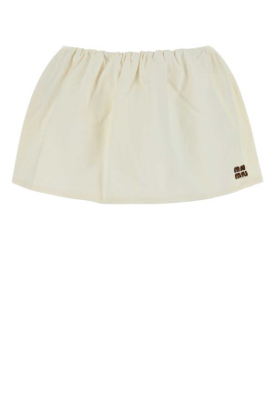 Ivory cotton mini skirt Black MIU MIU (MG2594SOOO1965)