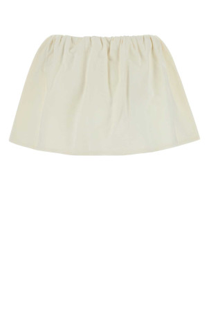 Ivory cotton mini skirt Black MIU MIU (MG2594SOOO1965)