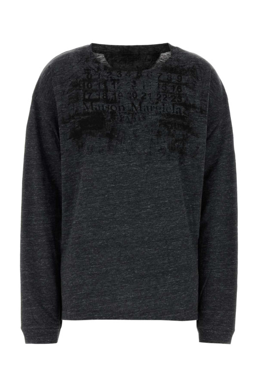 Бавовняна футболка кольору сланцю MAISON MARGIELA (S51GC0556M20162)