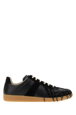 Black leather Replica sneakers MAISON MARGIELA (S57WS0517P7799)