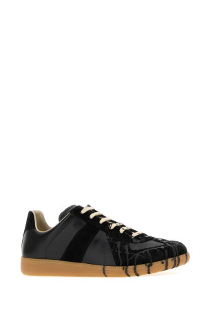 Black leather Replica sneakers MAISON MARGIELA (S57WS0517P7799)