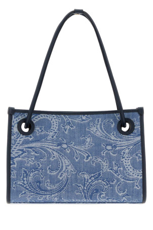 Embroidered denim small Eyes shopping bag ETRO (WP1D0058AQ364)