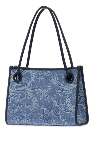 Embroidered denim small Eyes shopping bag ETRO (WP1D0058AQ364)
