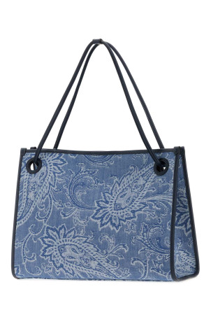 Embroidered denim medium Eyes shopping bag ETRO (WP1D0062AQ364)