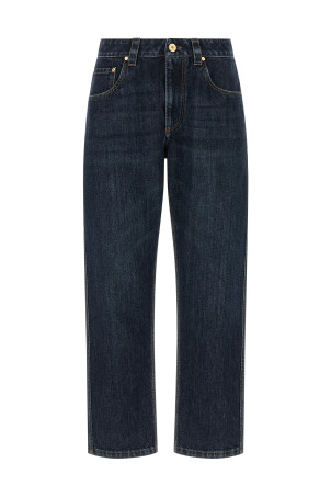 'Shiny Bartack' jeans Blue